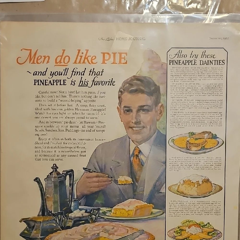 Vintage Hawaiian Canned Pineapple Advertisement 1925